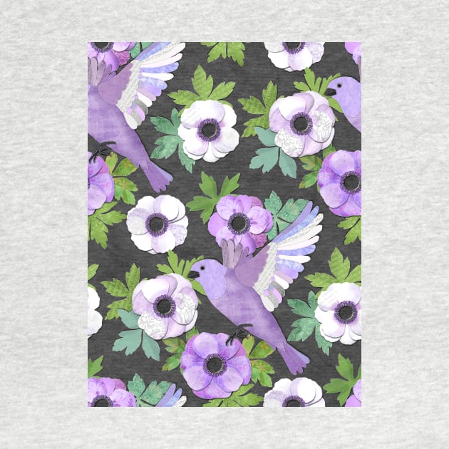 Purple Paper Anemone Collage by micklyn